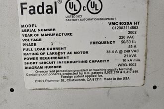 2002 FADAL 4020A HT Vertical Machining Centers | Pioneer Machine Sales Inc. (3)